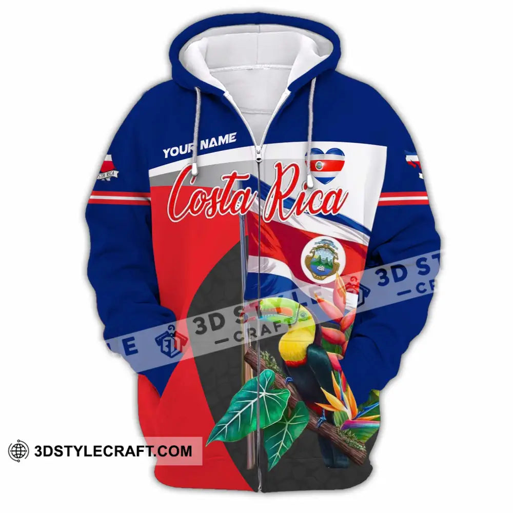 Unisex Shirt - Custom Costa Rica 3D Shirt Zipper Hoodie / S T-shirt