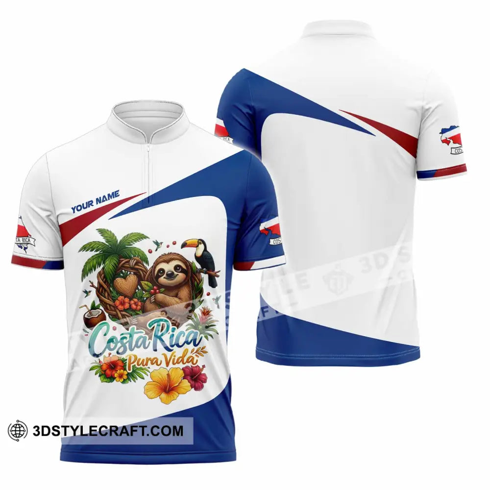 Unisex Shirt - Custom Costa Rica Shirt - Zipper Polo Shirt / S - T-shirt
