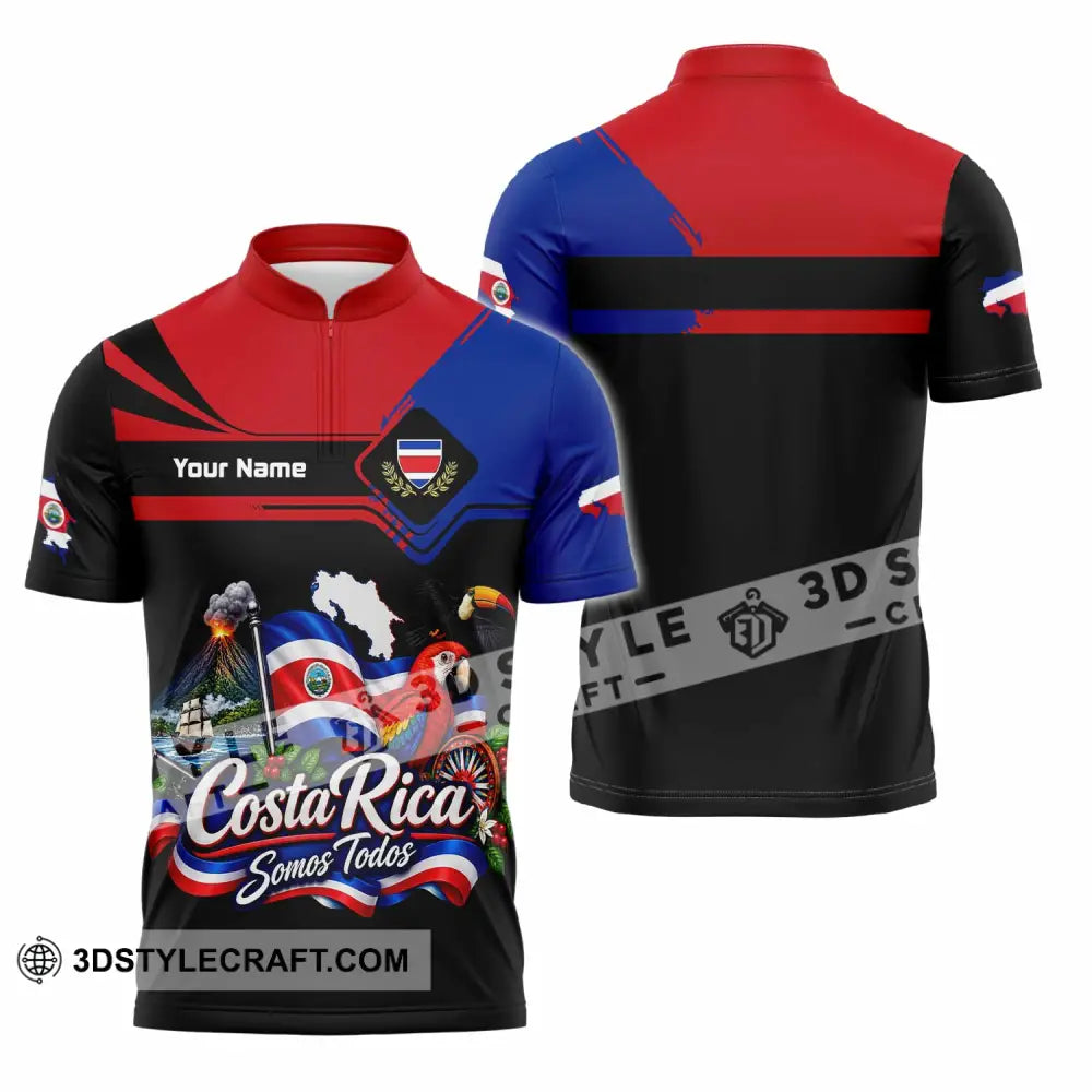 Unisex Shirt - Custom Costa Rica Shirt - Zipper Polo Shirt / S - T-shirt