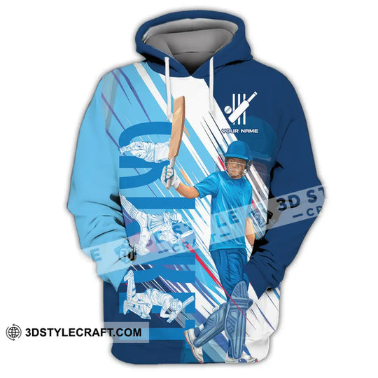 Unisex Shirt - Custom Cricket Player Blue Design Shirt style option 3