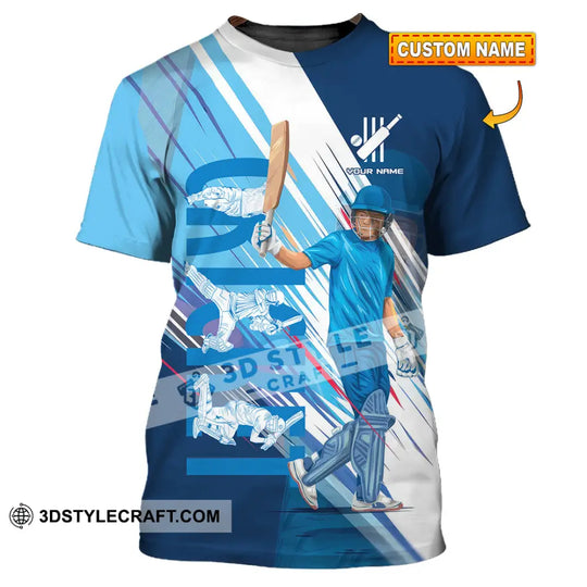 Unisex Shirt - Custom Cricket Player Blue Design Shirt style option 1