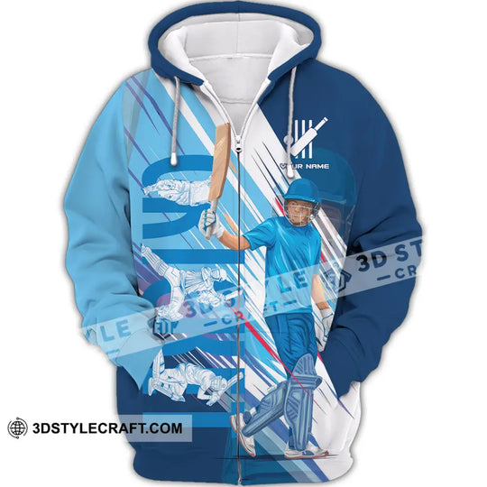 Unisex Shirt - Custom Cricket Player Blue Design Shirt style option 2