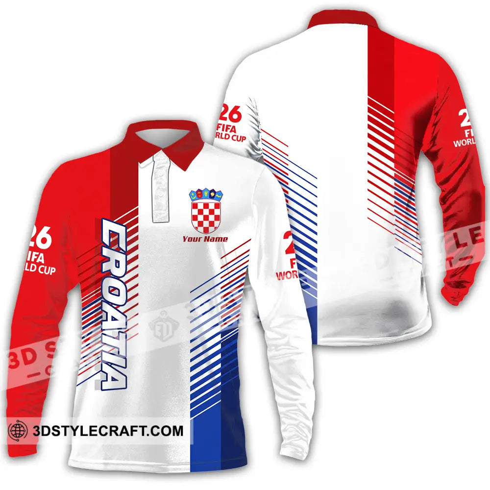 Unisex Shirt - Custom Croatia 3D Shirt - Long Sleeve Polo / S - T-shirt