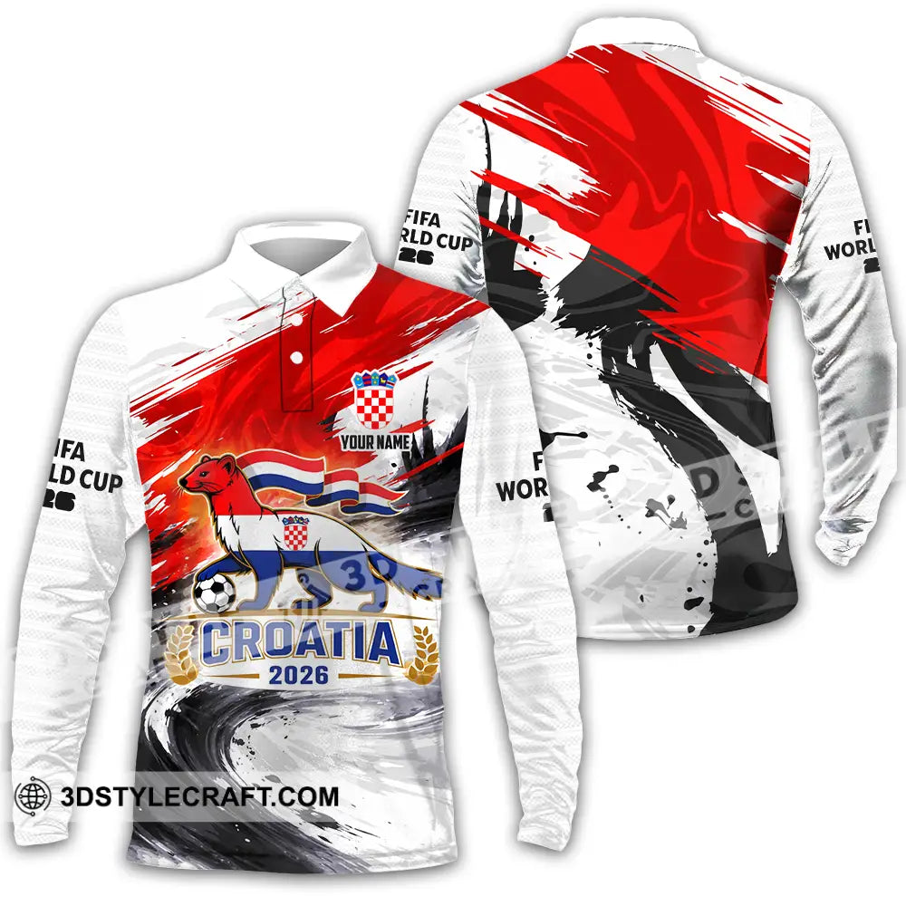 Unisex Shirt - Custom Croatia 3D Shirt Long Sleeve Polo / S T-shirt
