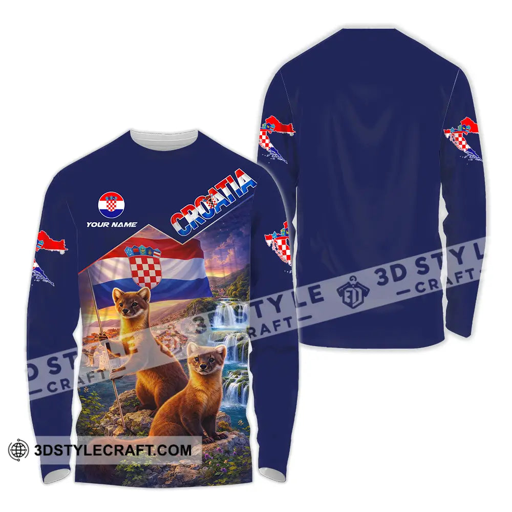 Unisex Shirt - Custom Croatia 3D Shirt Long Sleeve Shirt / S T-shirt