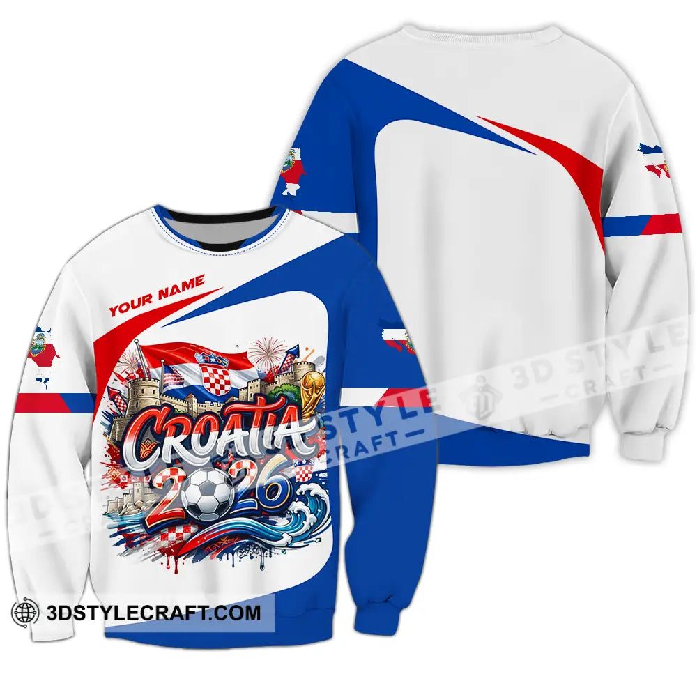 Unisex Shirt - Custom Croatia Fifa Club World Cup 2026 3D Shirt Long Sleeve / S T-shirt