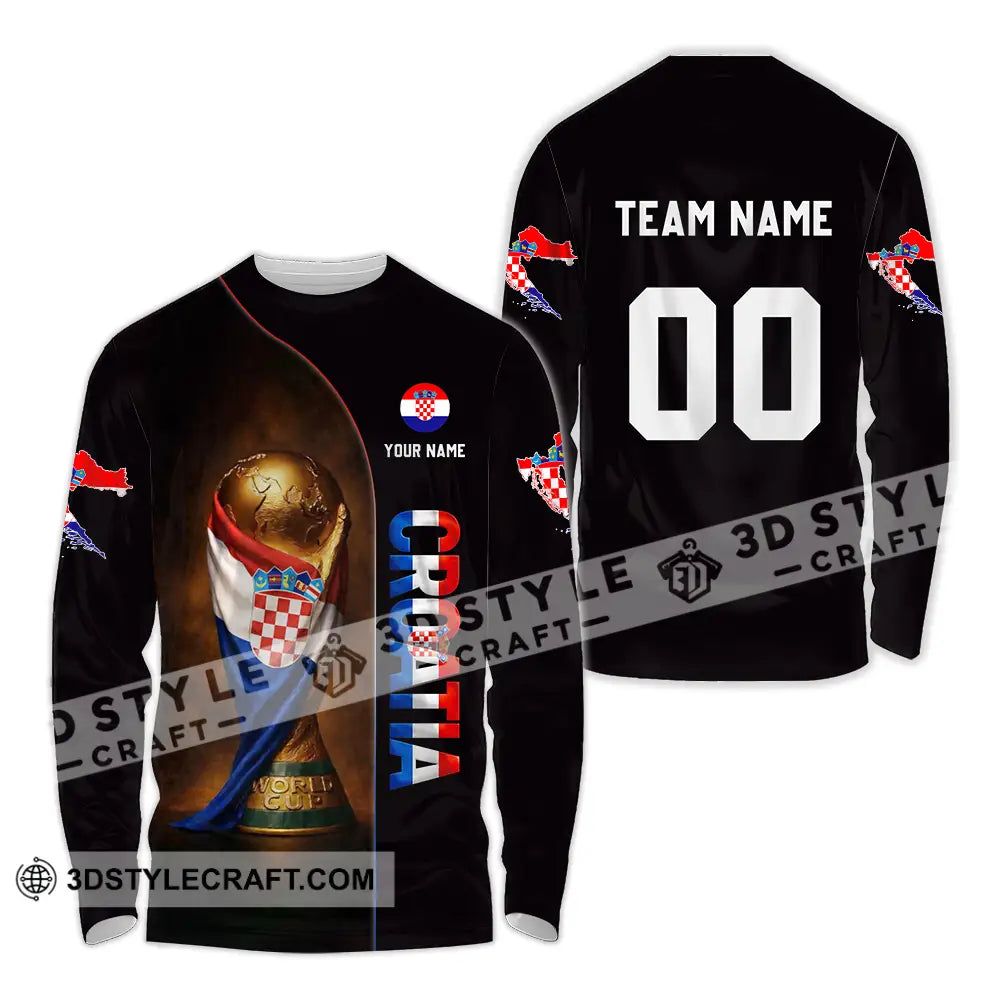 Unisex Shirt - Custom Croatia 3D Shirt Long Sleeve Shirt / S T-shirt