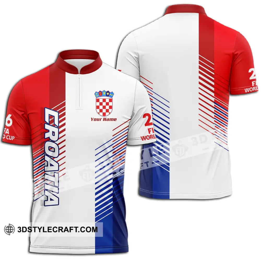 Unisex Shirt - Custom Croatia 3D Shirt - Zipper Polo Shirt / S - T-shirt