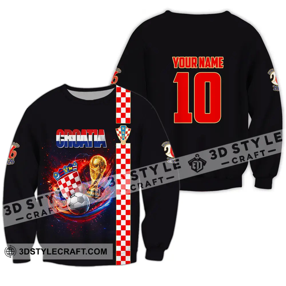 Unisex Shirt - Custom Croatia FIFA World Cup 2026 3D Shirt Long Sleeve / S T-shirt