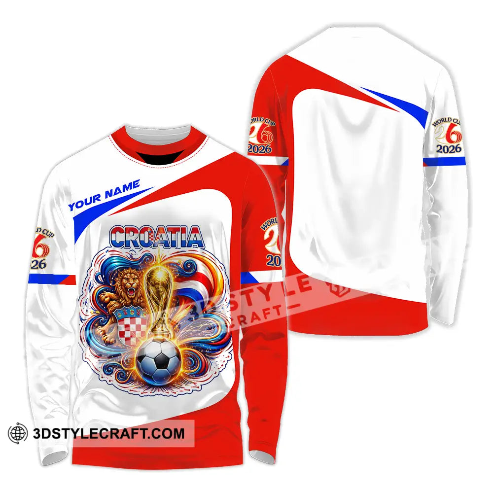 Unisex Shirt - Custom Croatia FIFA World Cup 2026 3D Shirt Long Sleeve Shirt / S T-shirt