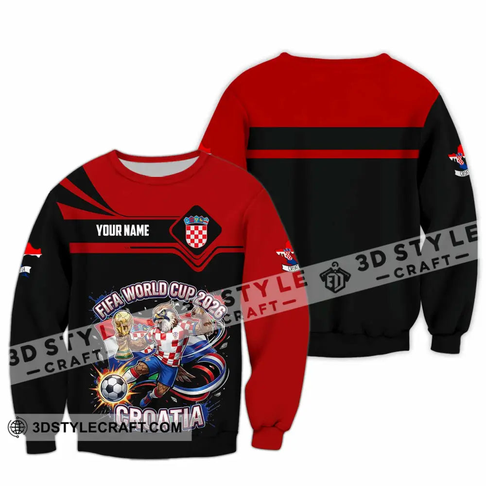 Unisex Shirt - Custom Croatia Fifa World Cup 2026 3D Shirt Long Sleeve / S T-shirt