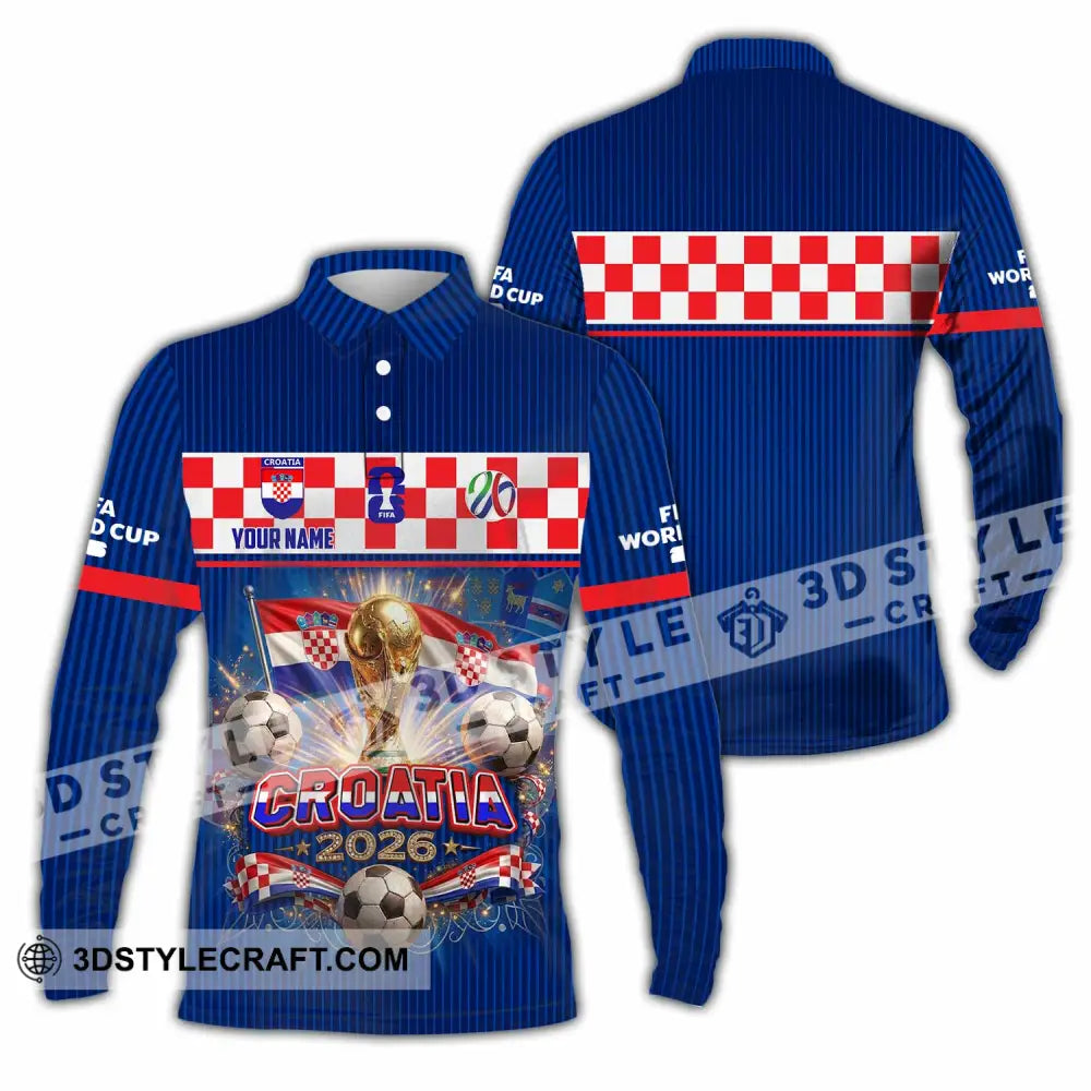Unisex Shirt - Custom Croatia World Cup 2026 Shirt - Long Sleeve Polo / S - T-shirt