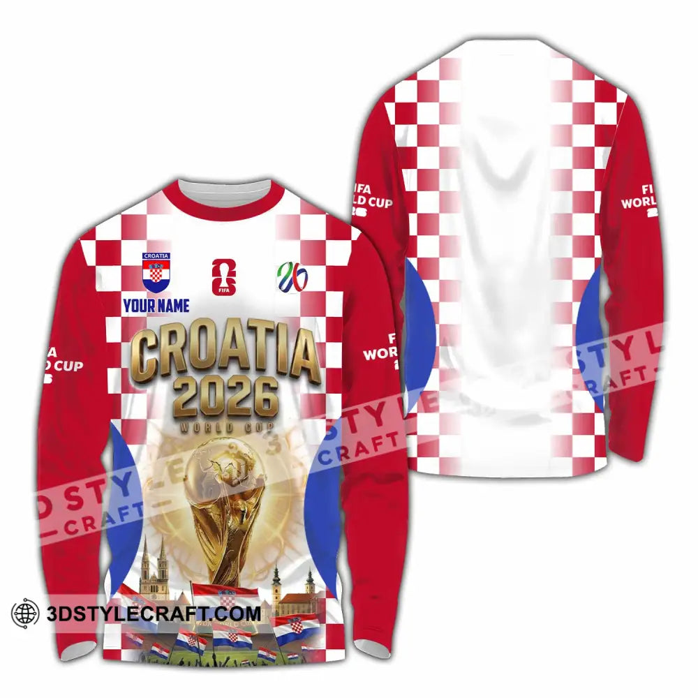 Unisex Shirt - Custom Croatia World Cup 2026 Shirt - Long Sleeve Shirt / S - T-shirt