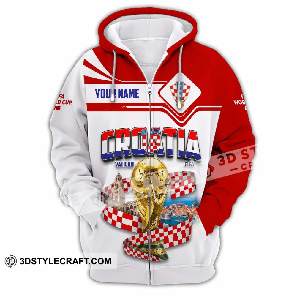 Unisex Shirt - Custom Croatia World Cup 2026 Shirt - Zipper Hoodie / S - T-shirt