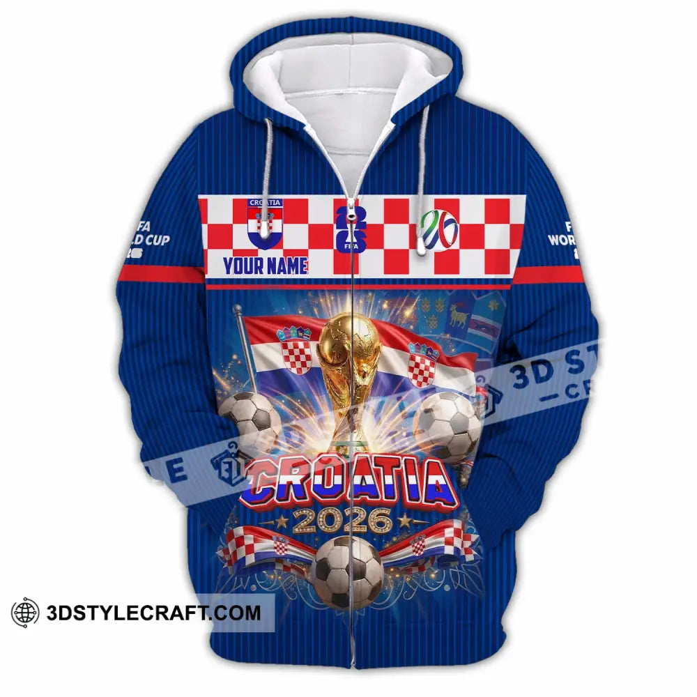 Unisex Shirt - Custom Croatia World Cup 2026 Shirt - Zipper Hoodie / S - T-shirt