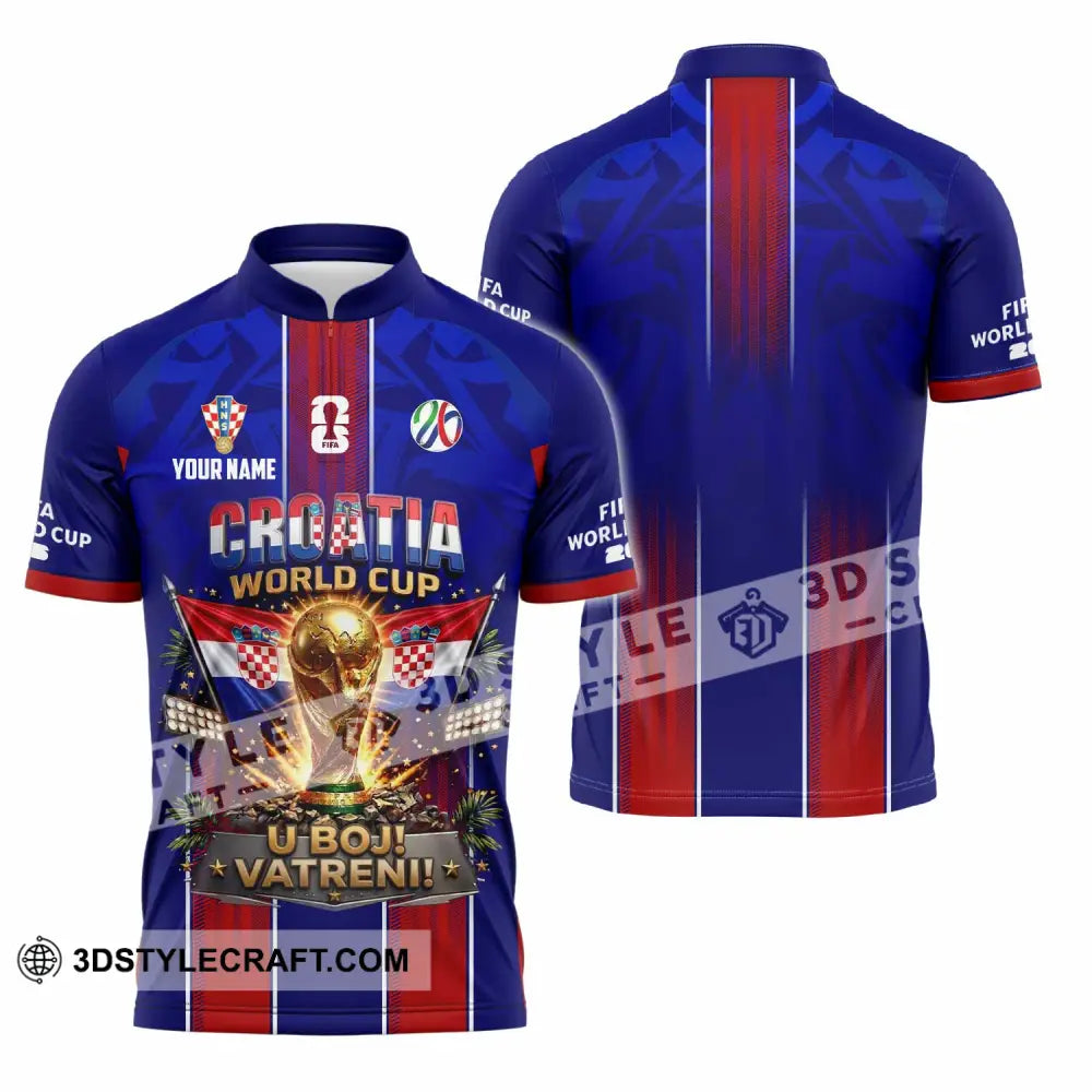 Unisex Shirt - Custom Croatia World Cup 2026 Shirt - Zipper Polo Shirt / S - T-shirt