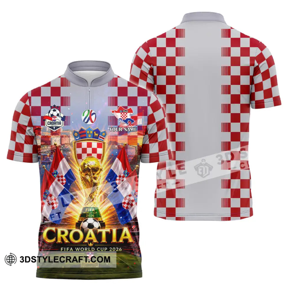 Unisex Shirt - Custom Croatia World Cup 2026 Shirt - Zipper Polo Shirt / S - T-shirt