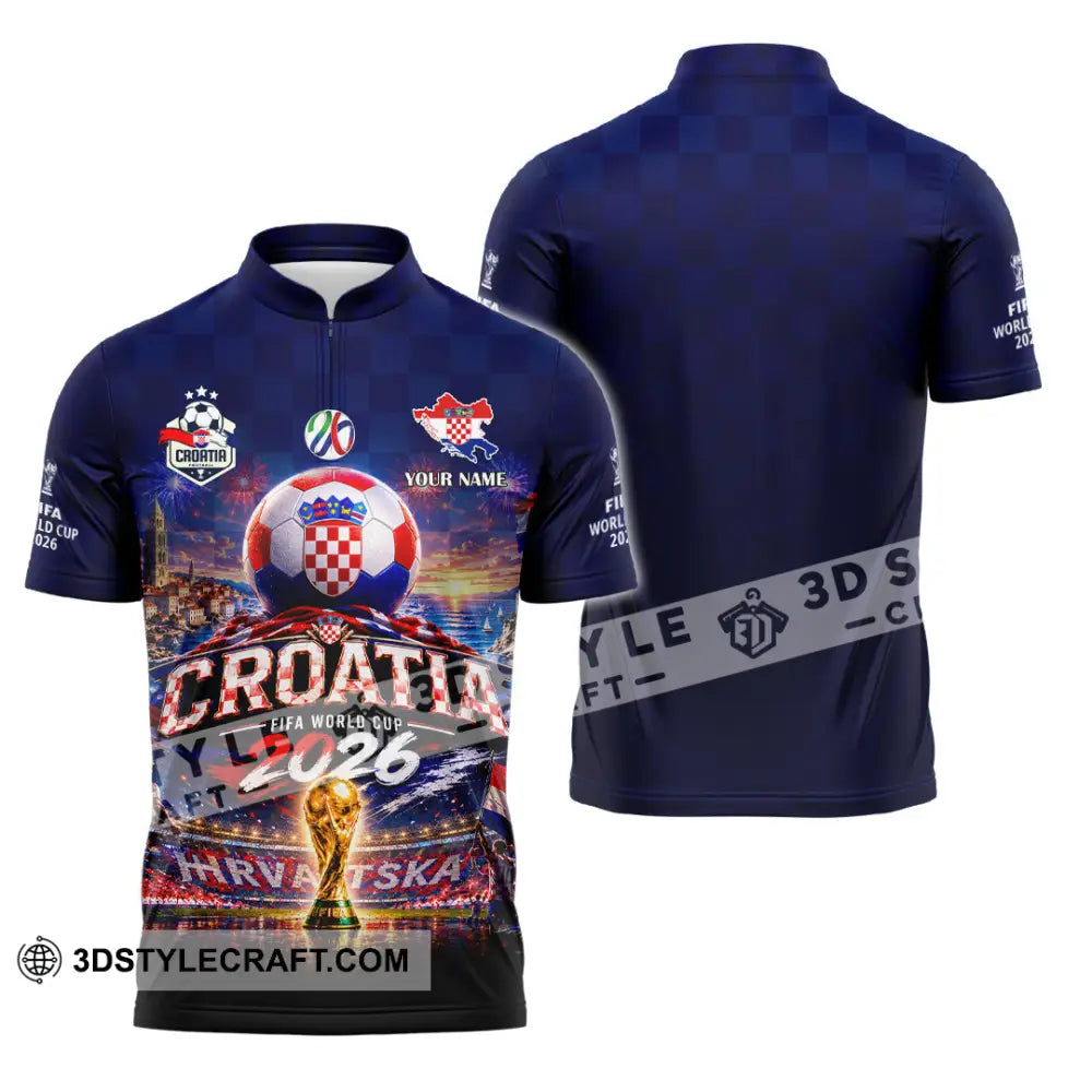 Unisex Shirt - Custom Croatia World Cup 2026 Shirt - Zipper Polo Shirt / S - T-shirt