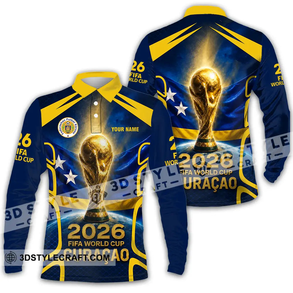 Unisex Shirt - Custom Curacao World Cup 2026 Shirt - Long Sleeve Polo / S - T-shirt