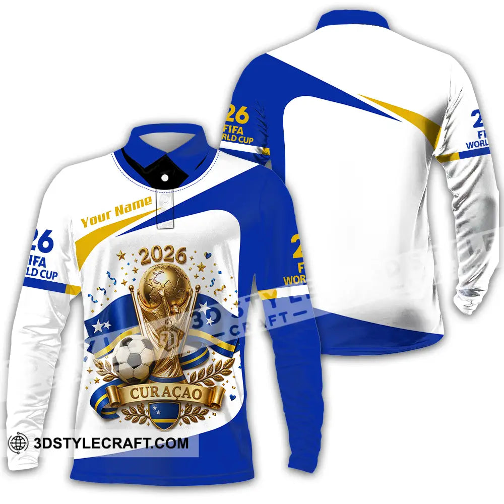 Unisex Shirt - Custom Curacao World Cup 2026 Shirt - Long Sleeve Polo / S - T-shirt