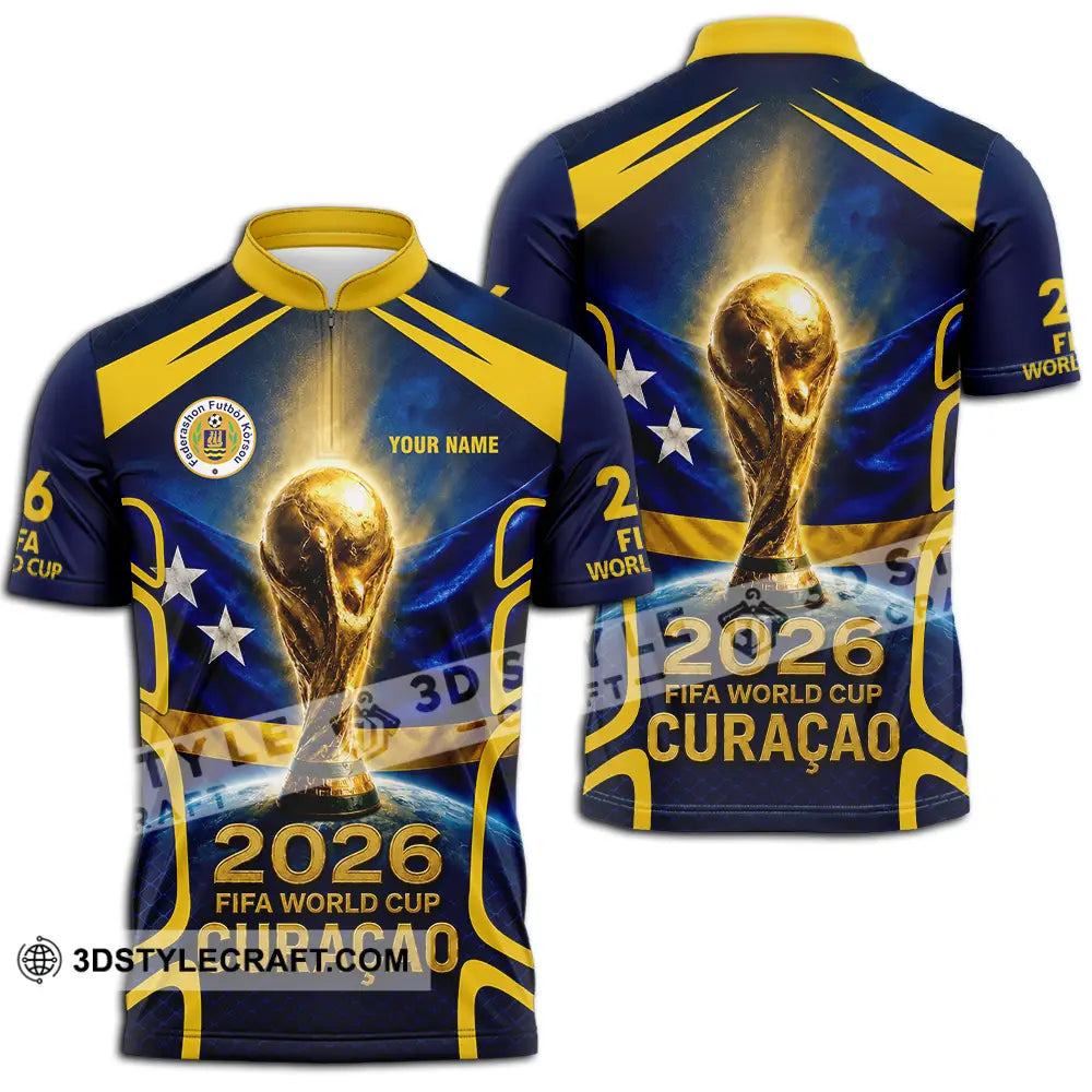 Unisex Shirt - Custom Curacao World Cup 2026 Shirt - Zipper Polo Shirt / S - T-shirt
