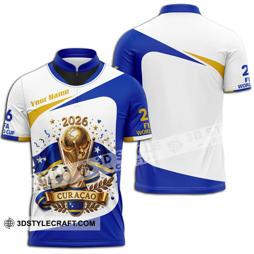 Unisex Shirt - Custom Curacao World Cup 2026 Shirt - Zipper Polo Shirt / S - T-shirt