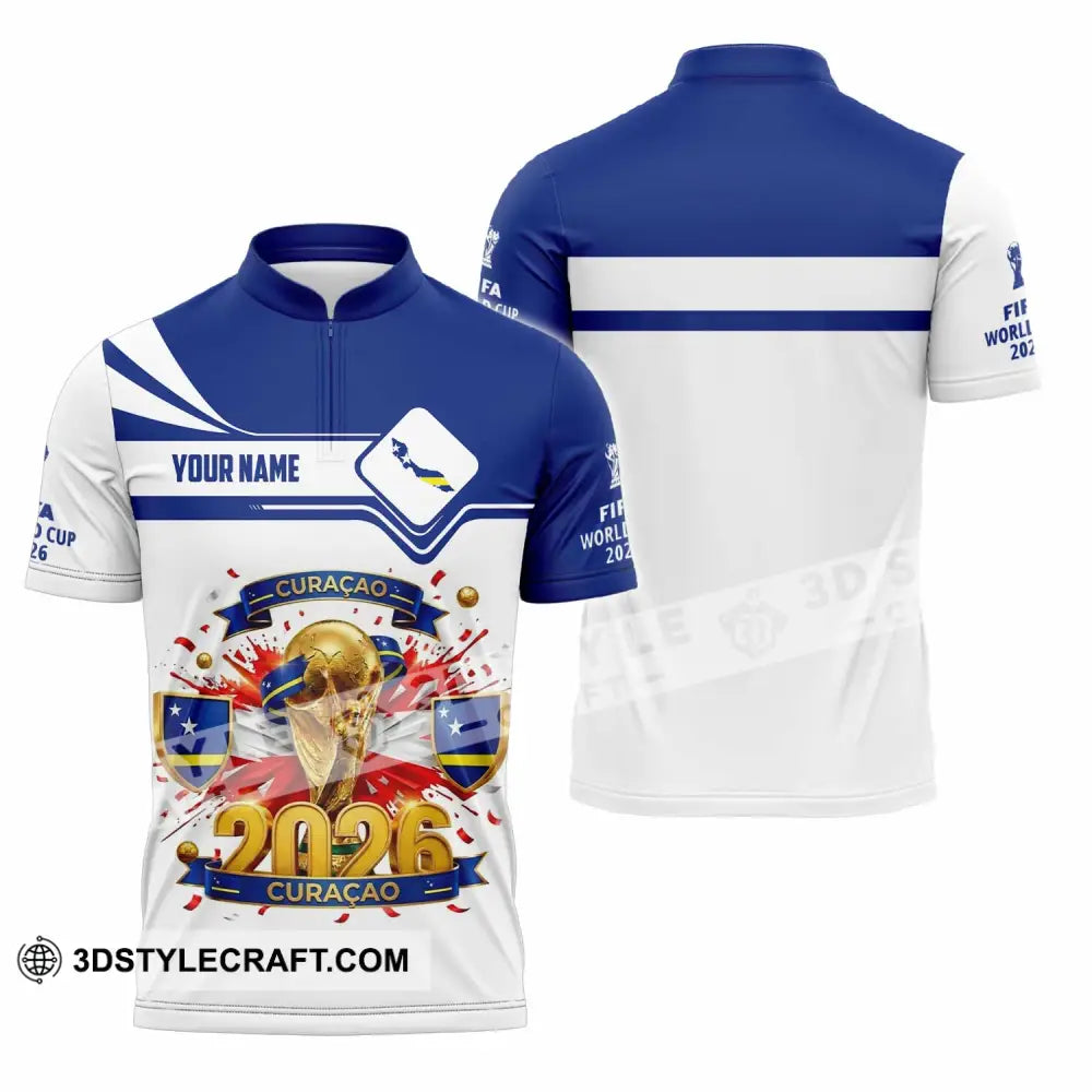 Unisex Shirt - Custom Curacao World Cup 2026 Shirt - Zipper Polo Shirt / S - T-shirt