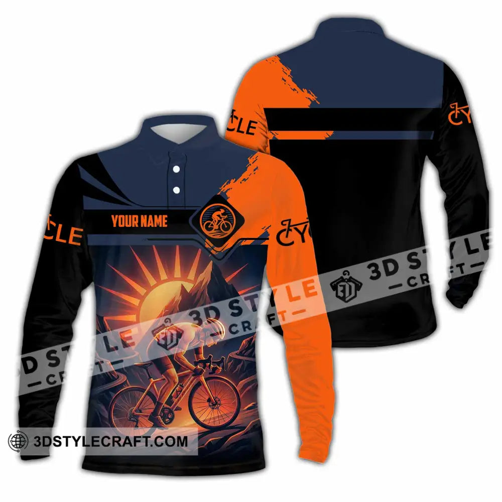 Unisex Shirt - Custom Cycle 3D Shirt Long Sleeve Polo / S T-shirt