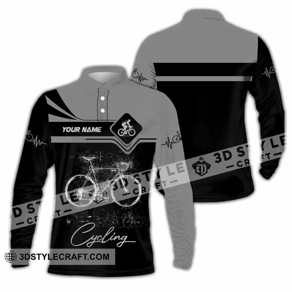 Unisex Shirt - Custom Cycling 3D Shirt - Long Sleeve Polo / S - T-shirt
