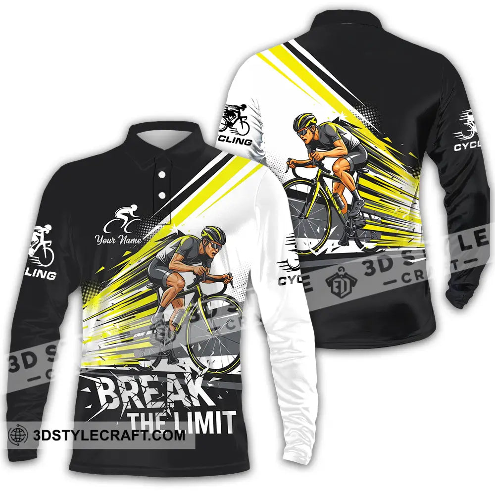 Unisex Shirt - Custom Cycling Break The Limit 3D Shirt - Long Sleeve Polo / S - T-shirt