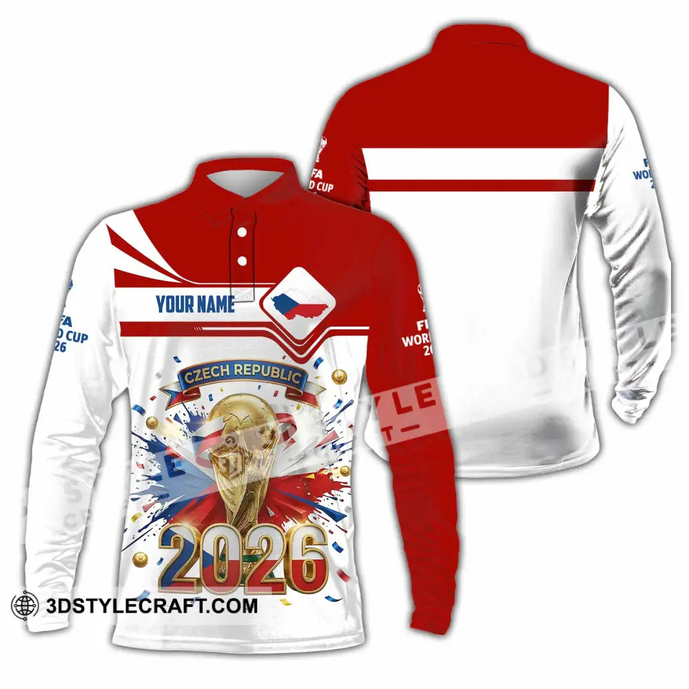 Unisex Shirt - Custom Czech Republic World Cup 2026 3D Shirt - Long Sleeve Polo / S - T-shirt
