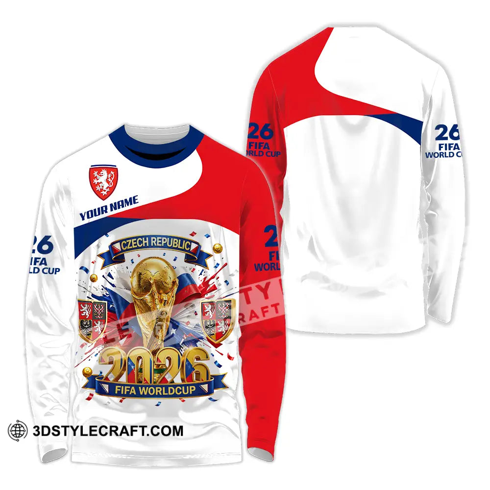 Unisex Shirt - Custom Czech Republic World Cup 2026 3D Shirt - Long Sleeve Shirt / S - T-shirt