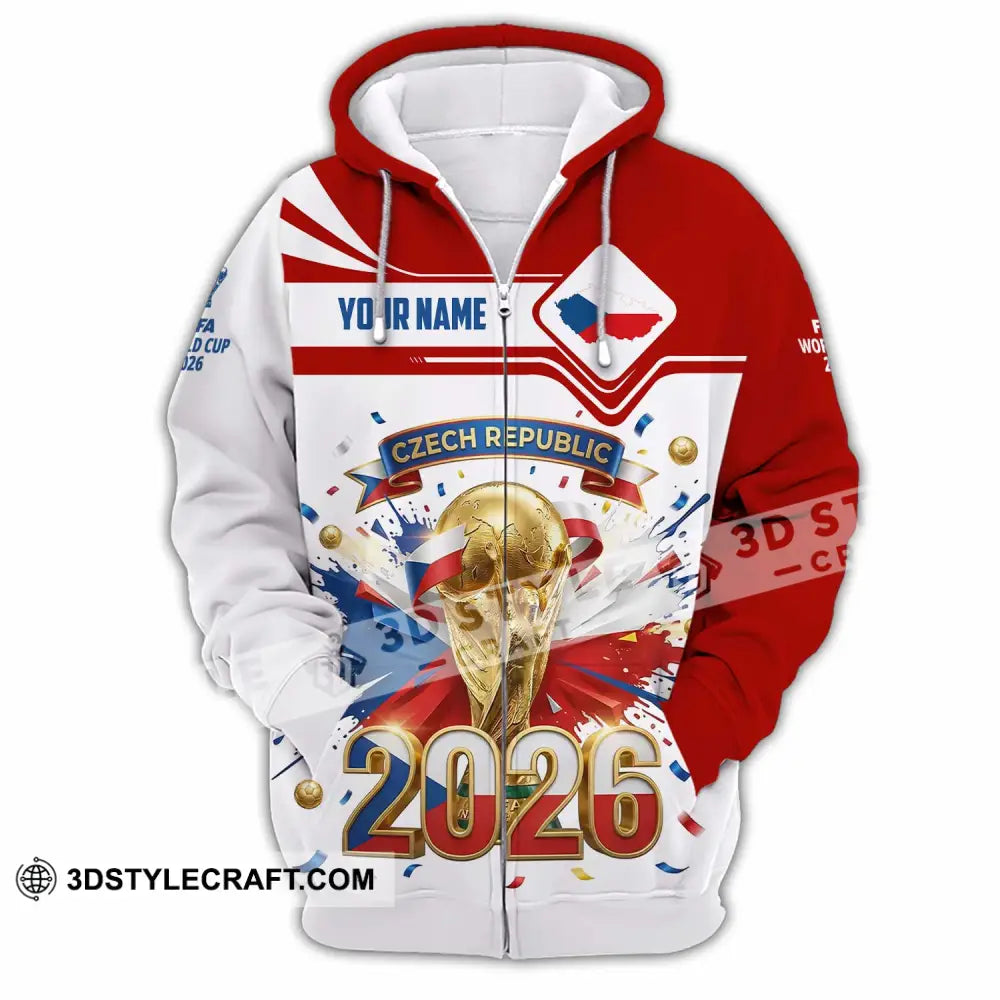 Unisex Shirt - Custom Czech Republic World Cup 2026 3D Shirt - Zipper Hoodie / S - T-shirt