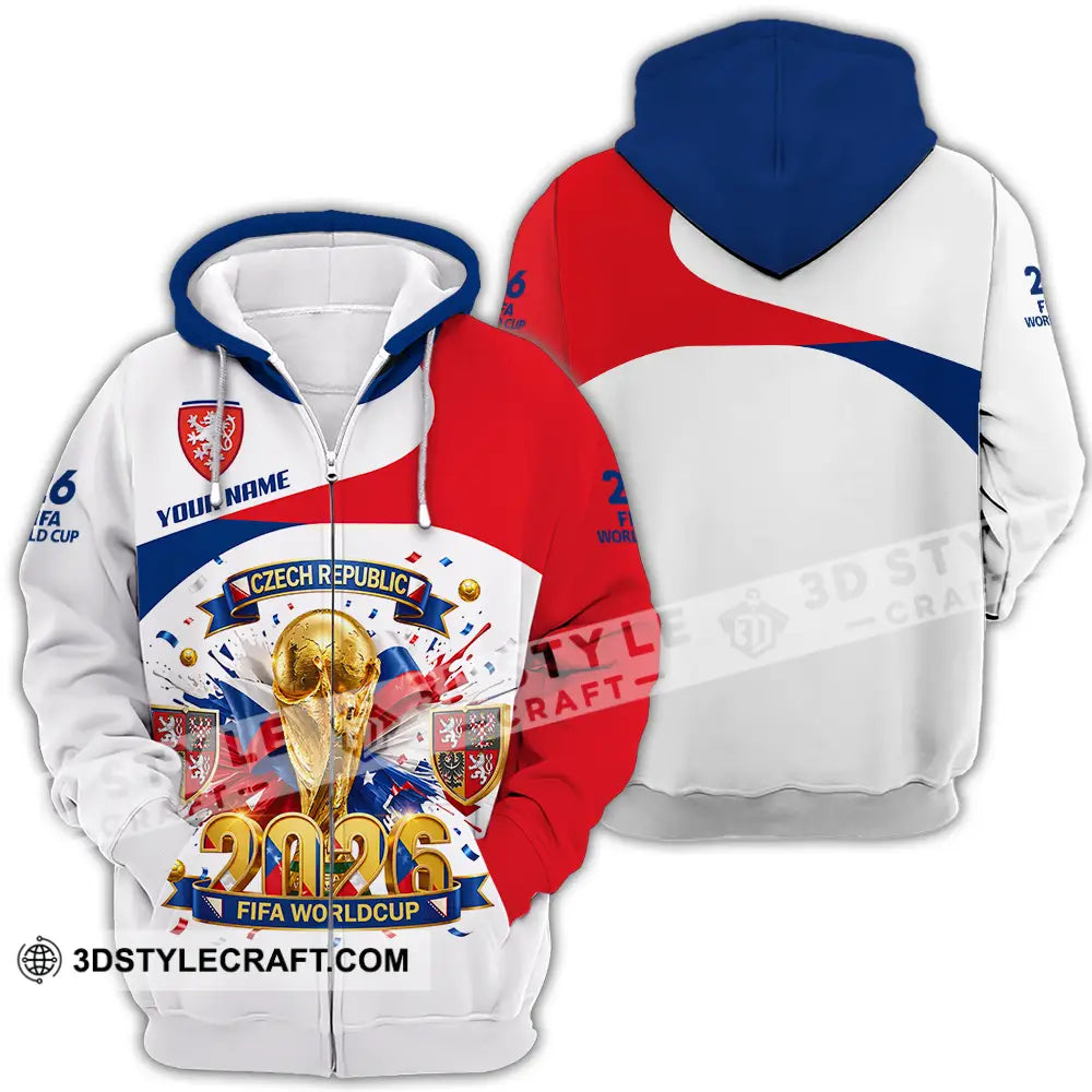 Unisex Shirt - Custom Czech Republic World Cup 2026 3D Shirt - Zipper Hoodie / S - T-shirt
