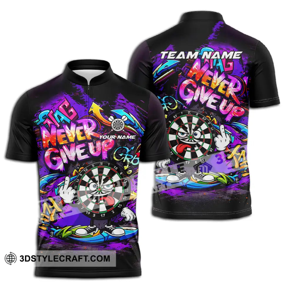 Unisex Shirt - Custom Darts 3D Shirt Zipper Polo Shirt / S T-shirt