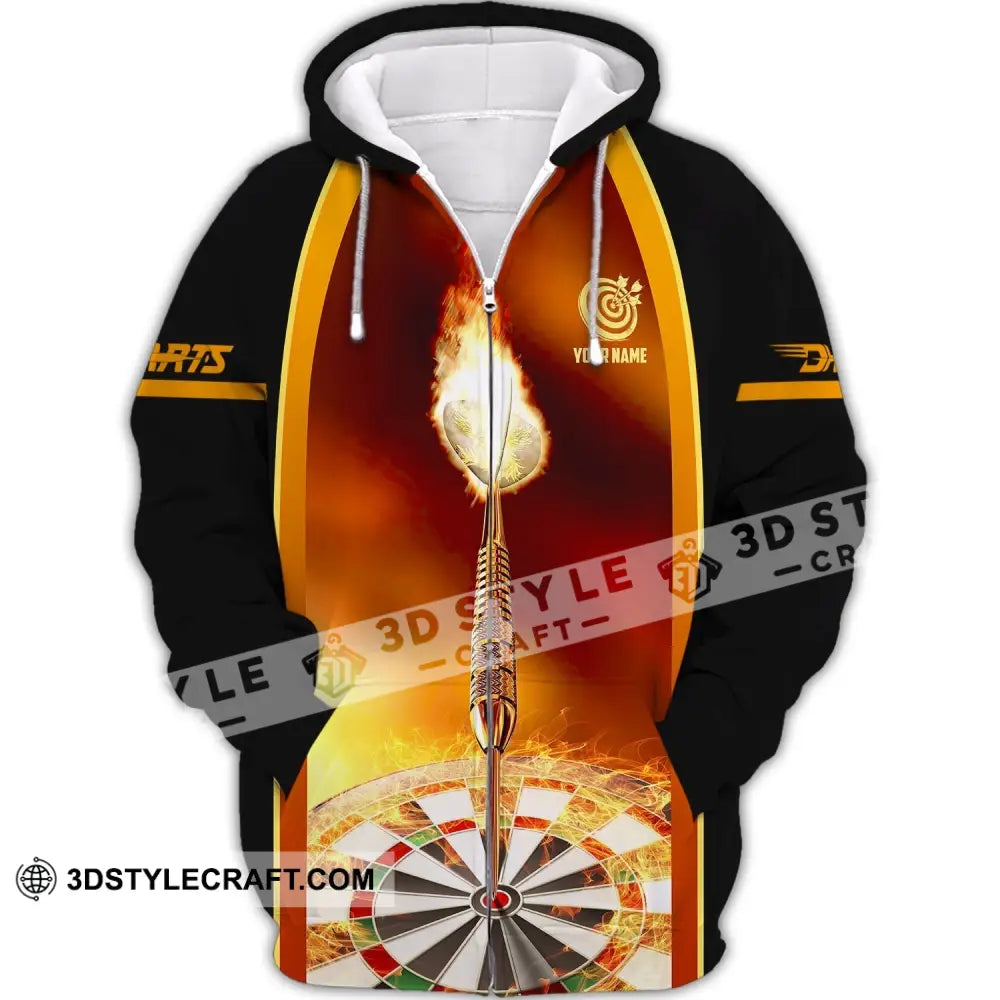 Unisex Shirt Custom Darts Hoodie Team T-Shirt Gift For Players Zipper / S