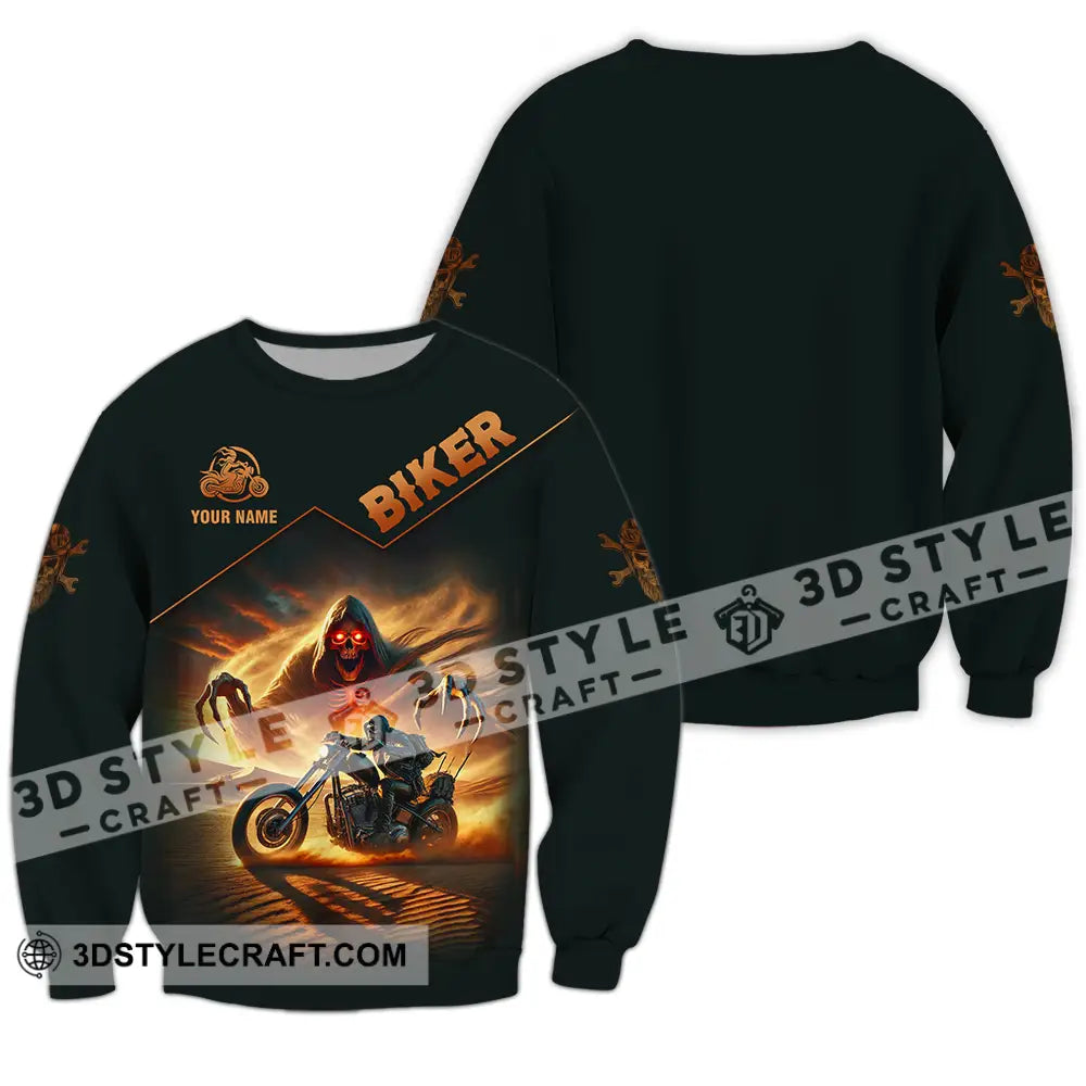 Unisex Shirt - Custom Death Biker Cool Biker Biker Shirt Long Sleeve / S T-shirt