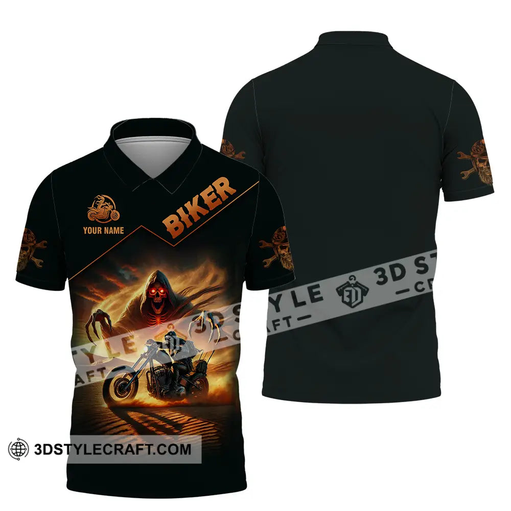 Unisex Shirt - Custom Death Biker Cool Biker Biker Shirt Polo Shirt / S T-shirt