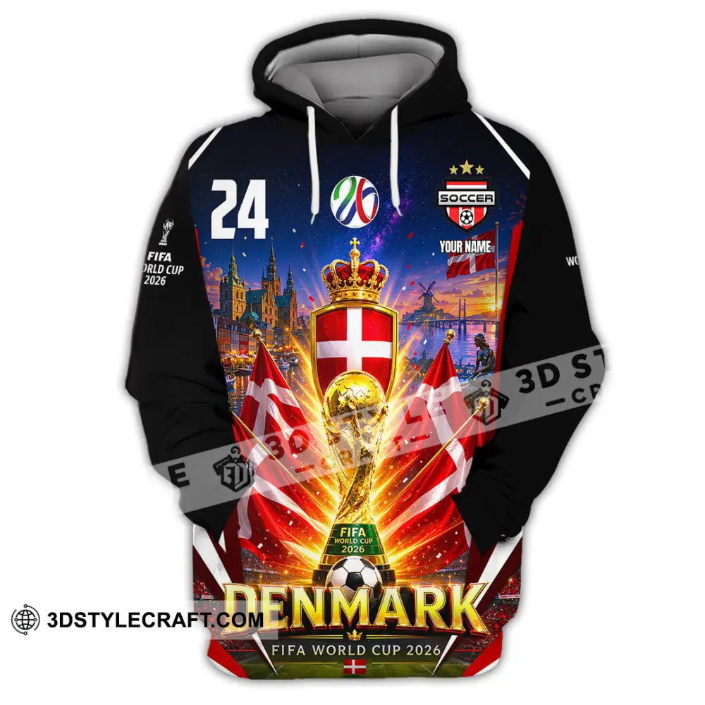 Unisex Shirt - Custom Denmark World Cup 2026 Shirt - Hoodie / S - T-shirt