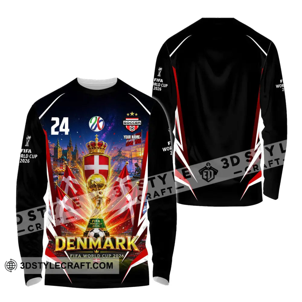 Unisex Shirt - Custom Denmark World Cup 2026 Shirt - Long Sleeve Shirt / S - T-shirt