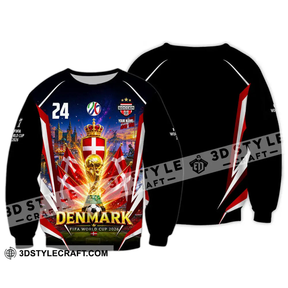 Unisex Shirt - Custom Denmark World Cup 2026 Shirt - Long Sleeve / S - T-shirt