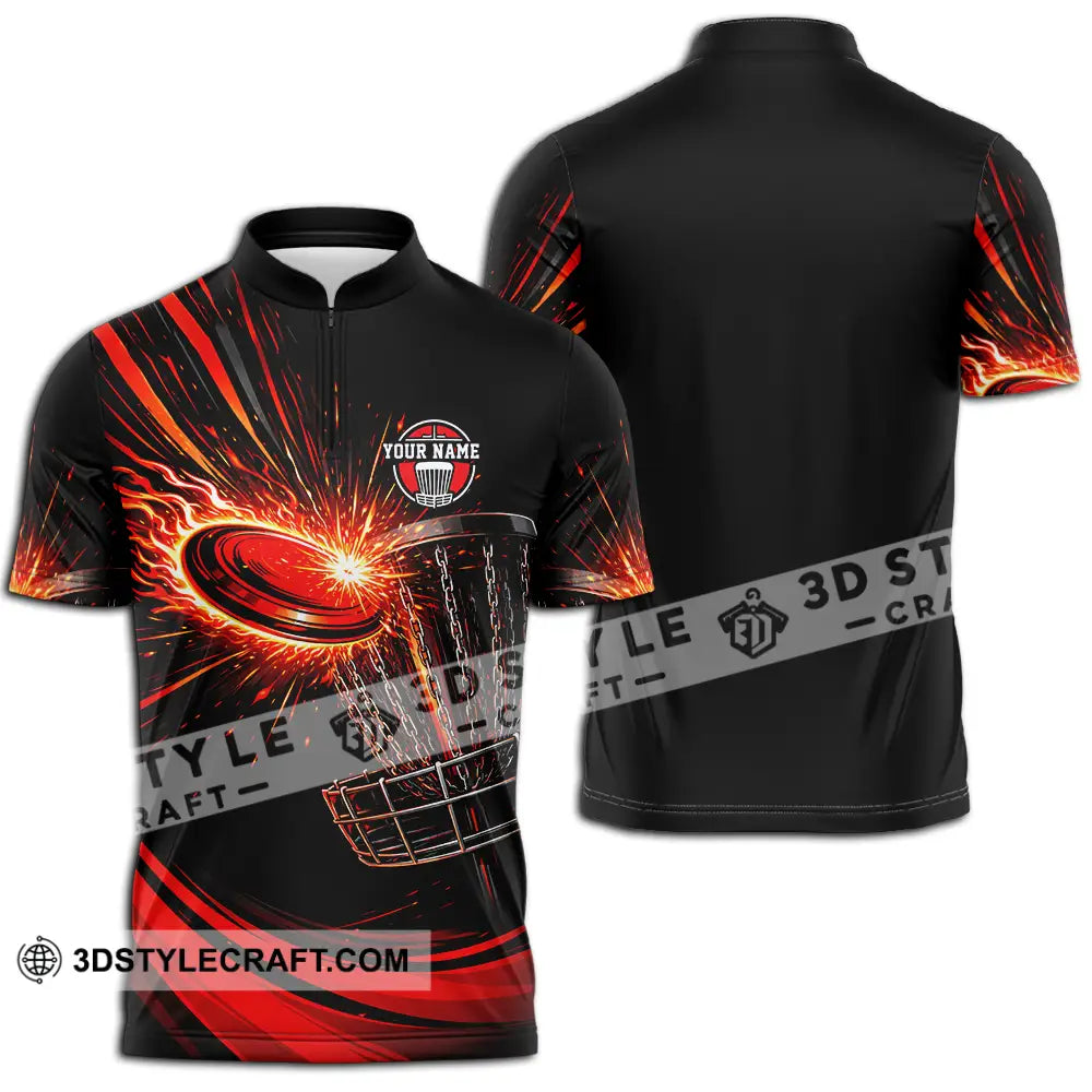 Unisex Shirt - Custom Disc Golf 3D Shirt Zipper Polo Shirt / S T-shirt