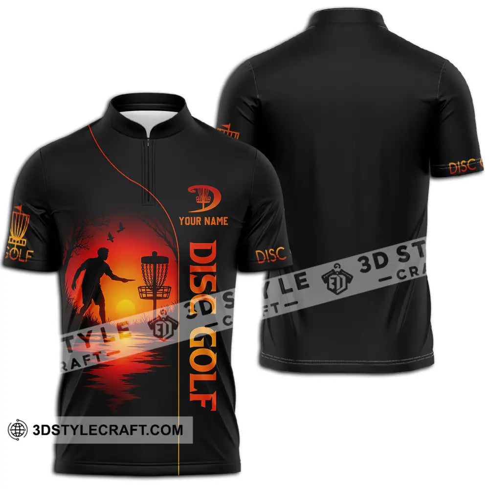 Unisex Shirt Custom Disc Golf Shirt Zipper Polo Shirt / S T shirt