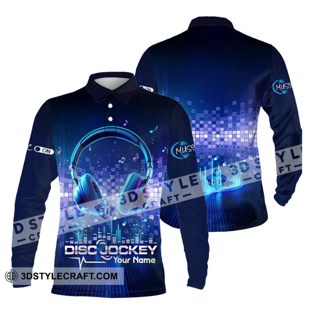 Unisex Shirt - Custom Disc Jockey 3D Shirt Long Sleeve Polo / S T-shirt