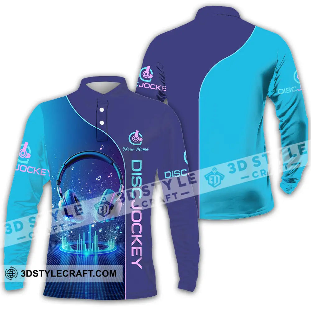 Unisex Shirt - Custom Disc Jockey 3D Shirt - Long Sleeve Polo / S - T-shirt