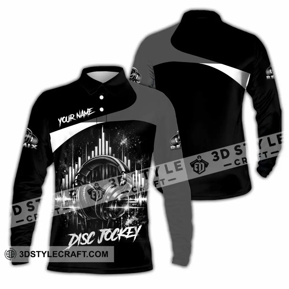 Unisex Shirt - Custom Disc Jockey 3D Shirt - Long Sleeve Polo / S - T-shirt