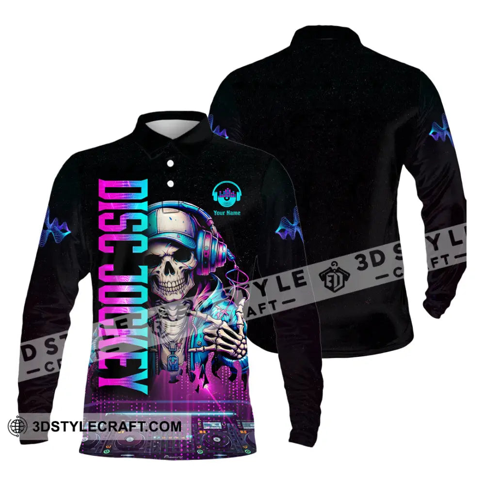 Unisex Shirt - Custom Disc Jockey 3D Shirt Long Sleeve Polo / S T-shirt