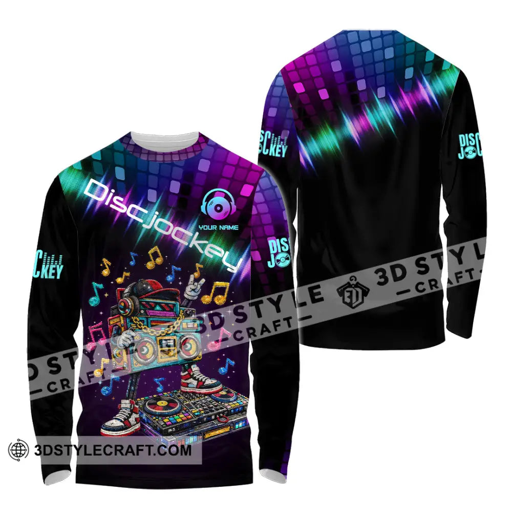 Unisex Shirt - Custom Disc Jockey 3D Shirt Long Sleeve Shirt / S T-shirt