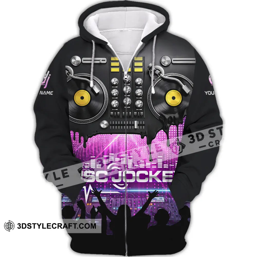 Unisex Shirt - Custom Disc Jockey 3D Shirt Zipper Hoodie / S T-shirt