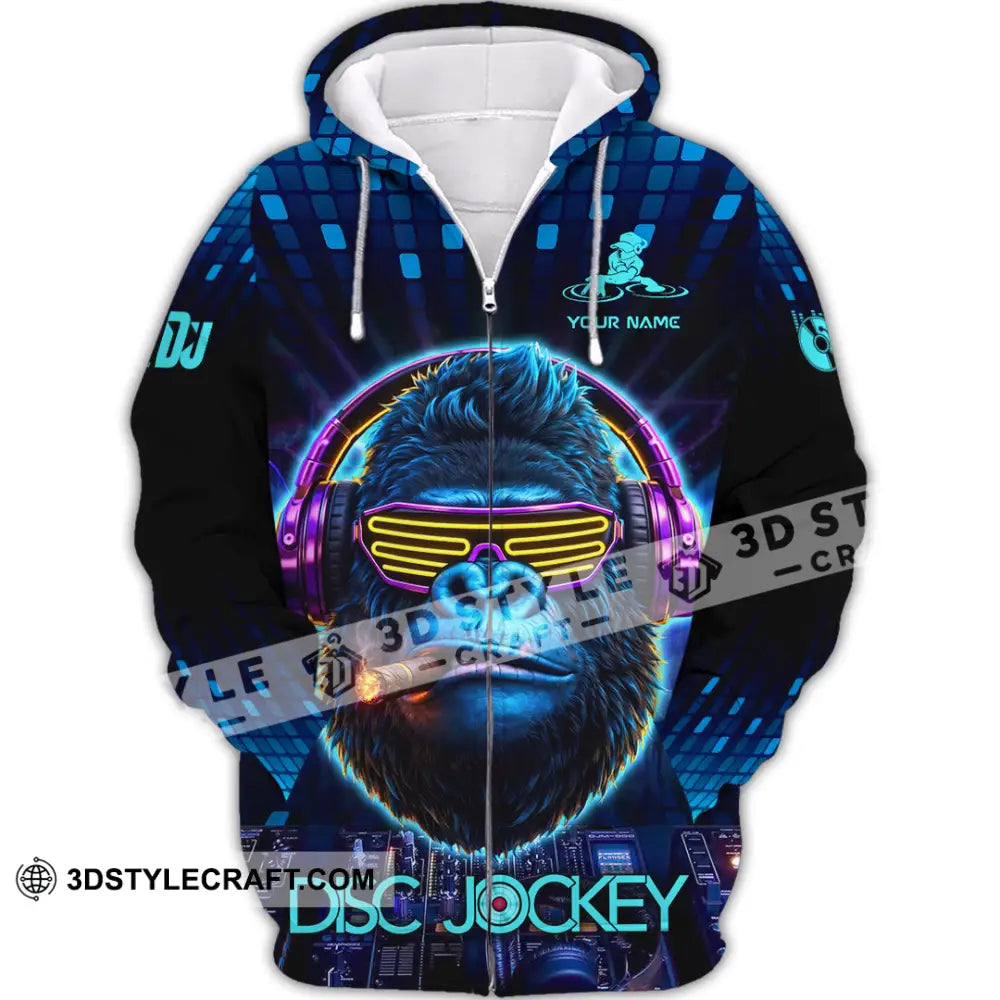 Unisex Shirt - Custom Disc Jockey 3D Shirt Zipper Hoodie / S T-shirt